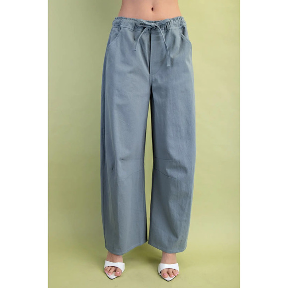 GiGio Pants - TG1727 B GiGio Mid-Rise Barrel Pants with a Drawstring Waist Various Sizes
